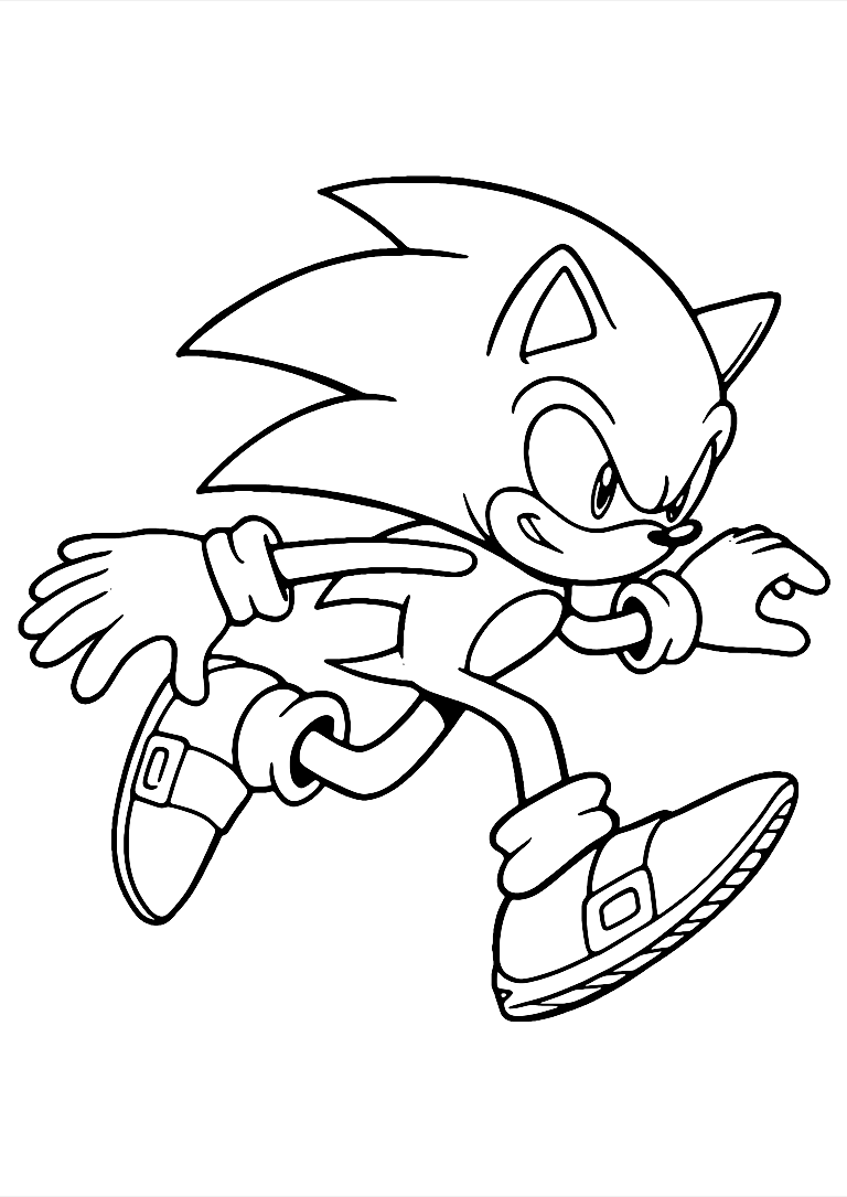 Dibujo De Sonic Caminando Rápido Para Colorear