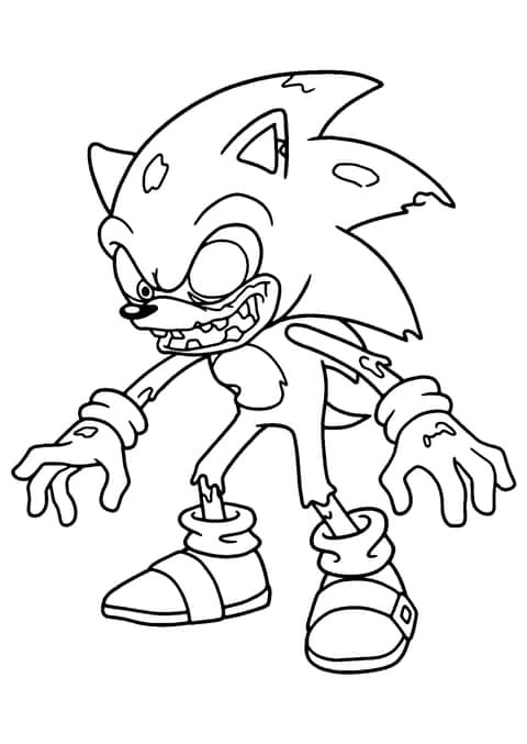 Sonic zombi Coloring Page