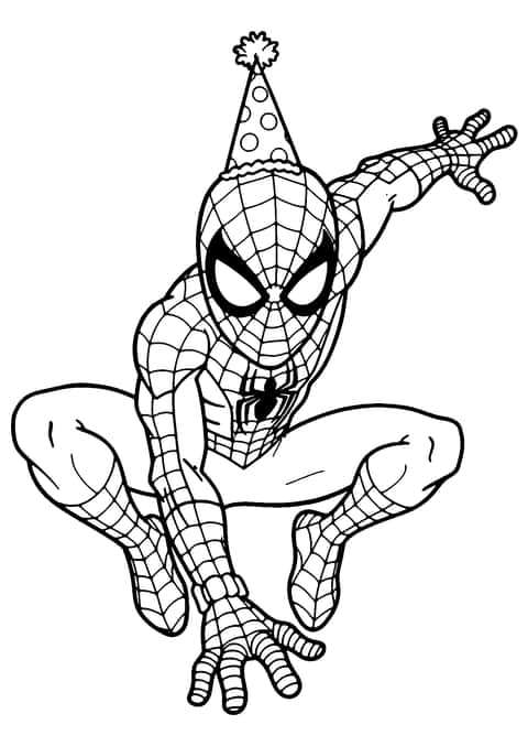 ulang tahun spiderman Coloring Page