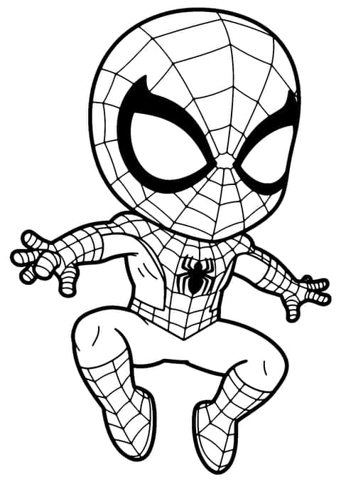 スパイダーマン ちび Coloring Page