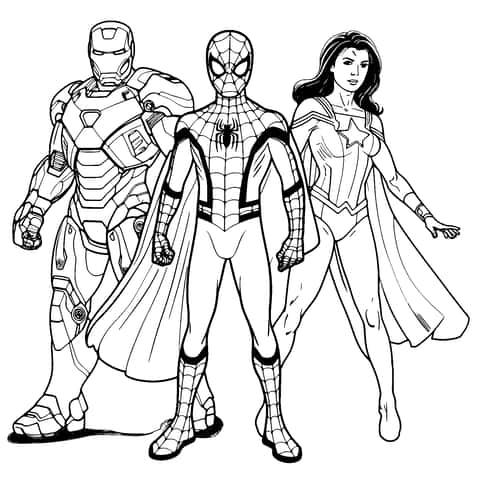 spiderman venner Coloring Page