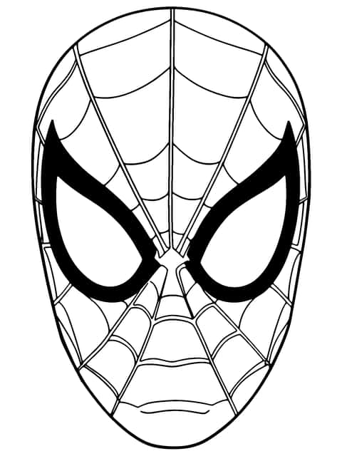 スパイダーマンのマスク Coloring Page