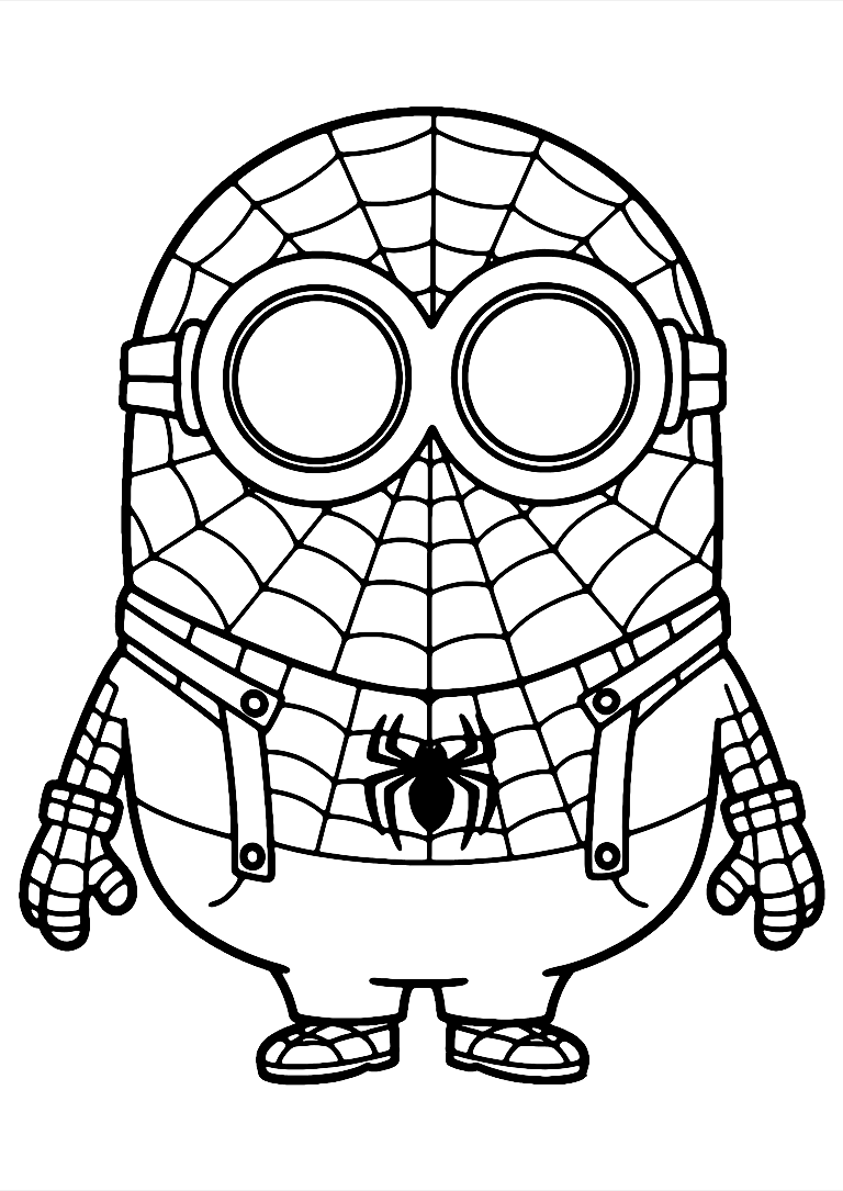 Planșă De Colorat Cu Spiderman Minion