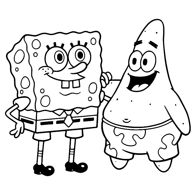 Gambar Mewarnai Spongebob Dan Patrick