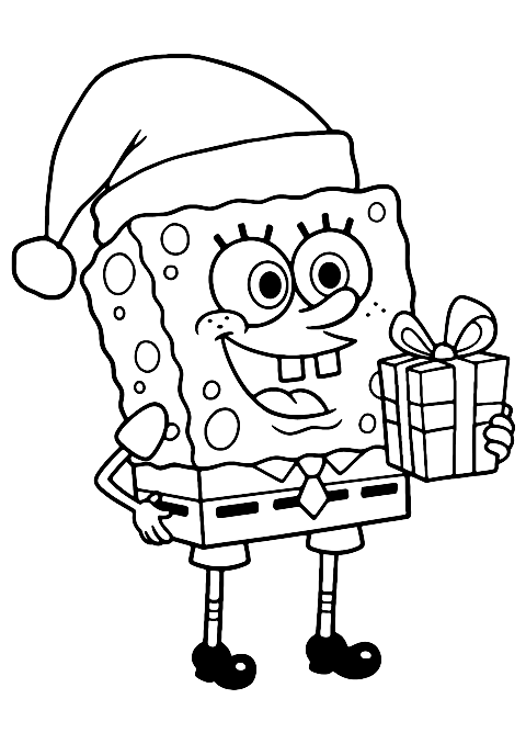 スポンジ・ボブのクリスマス Coloring Page