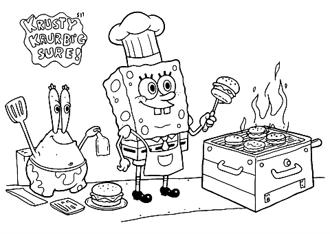 sungerbob yemek yapiyor Coloring Page