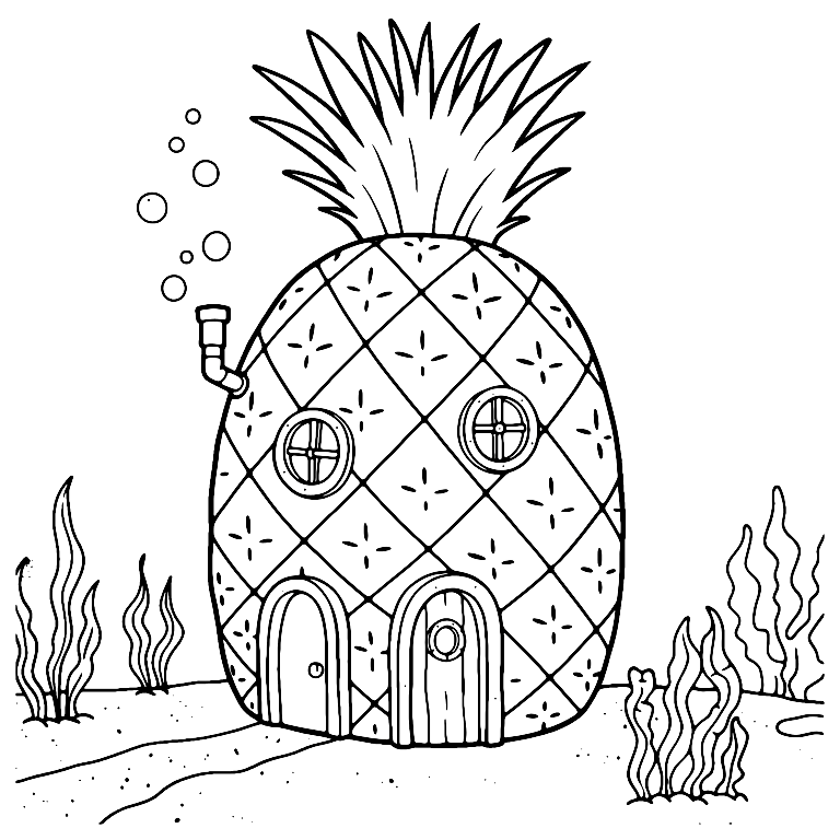 Desenho De Casa Do Bob Esponja Para Colorir