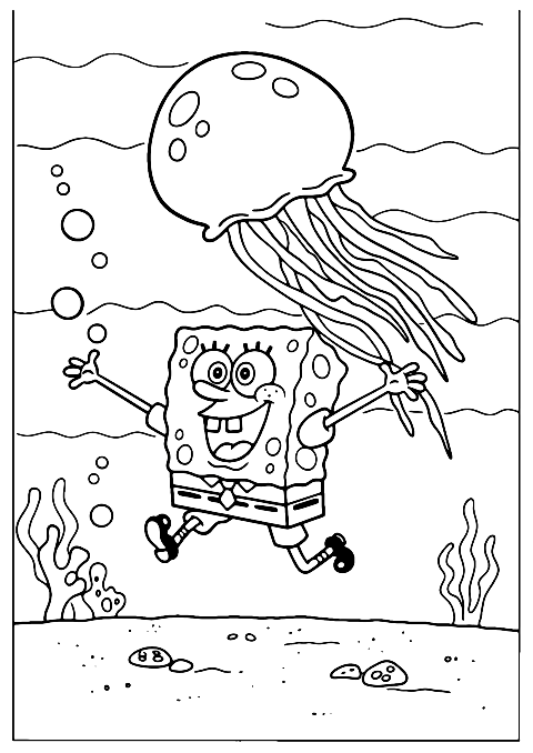 SpongeBob meduza Coloring Page