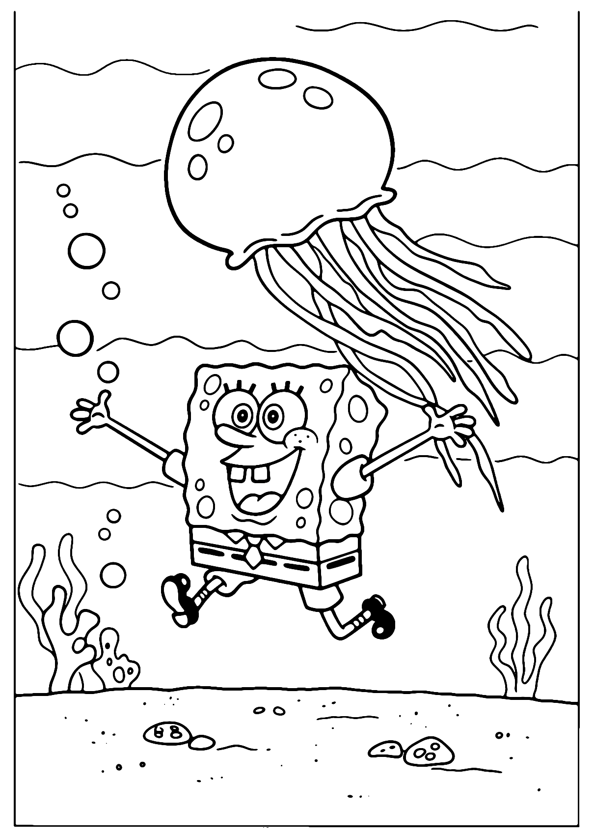 SpongeBob Meduza De Colorat