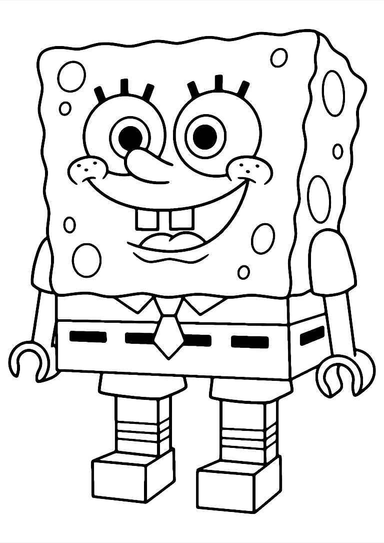 Desenho De Bob Esponja Lego Para Colorir