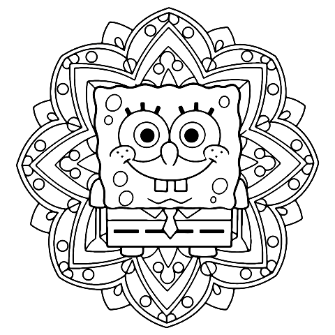 스폰지밥 만다라 Coloring Page