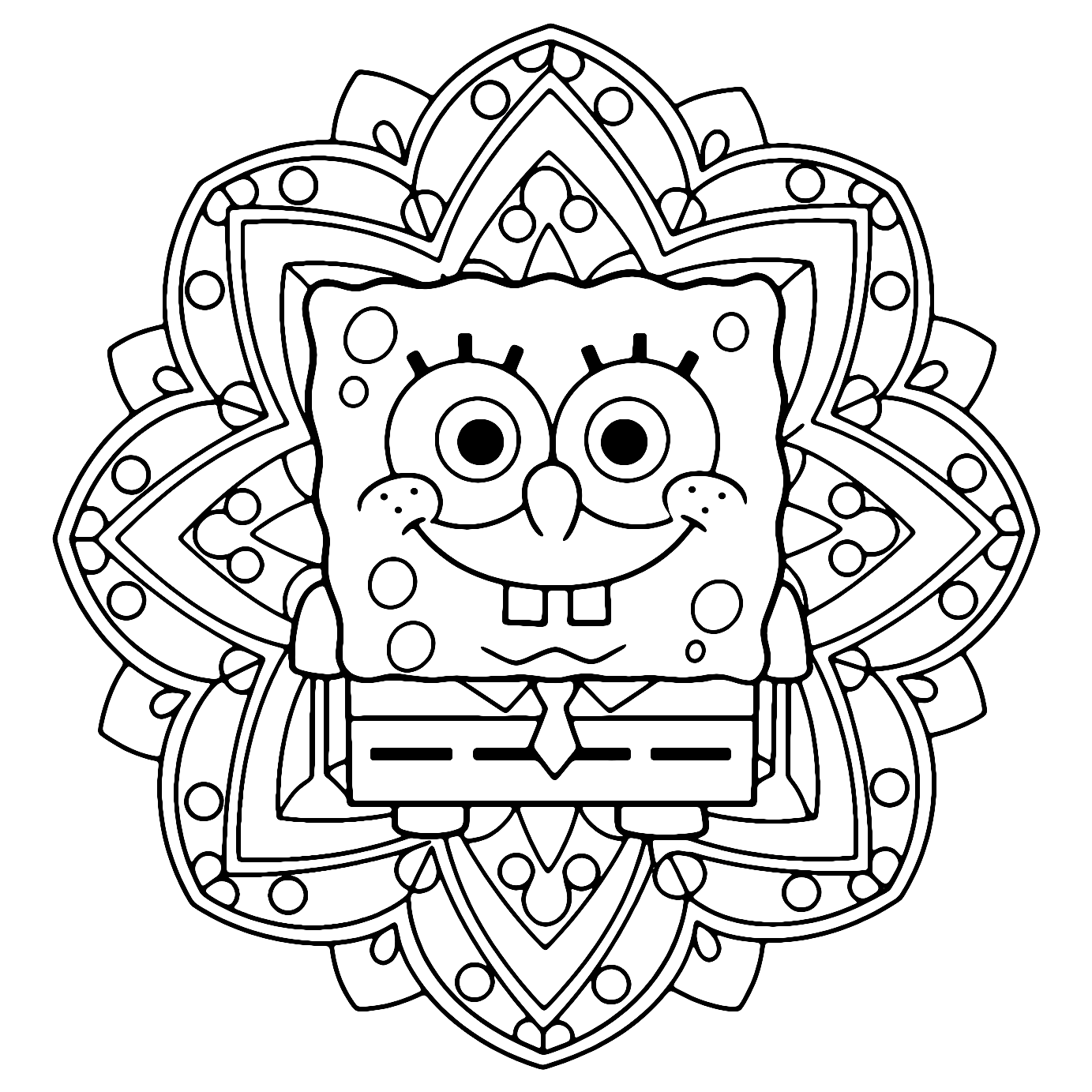 Spongebob Mandala Kleurplaat