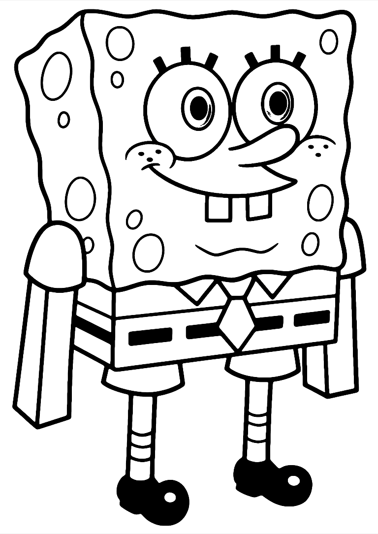 Spongebob Minecraft Coloring Page