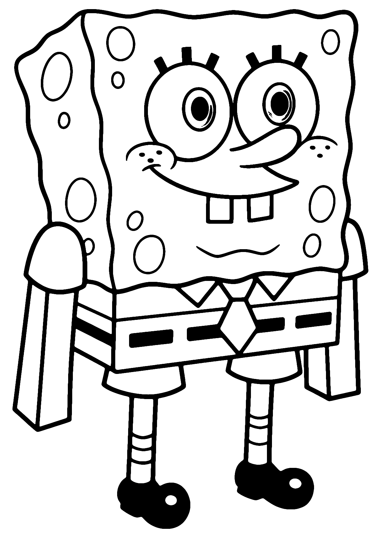 Spongebob Minecraft Kleurplaat