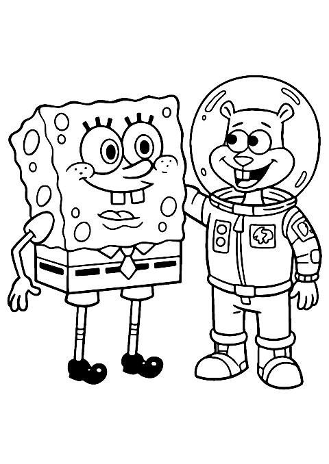 Spongebob Sandy Coloring Page