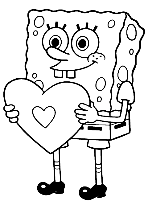 Svampebob Valentinsdag Coloring Page