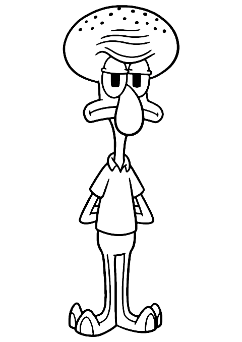 Squidward in Spongebob Coloring Page