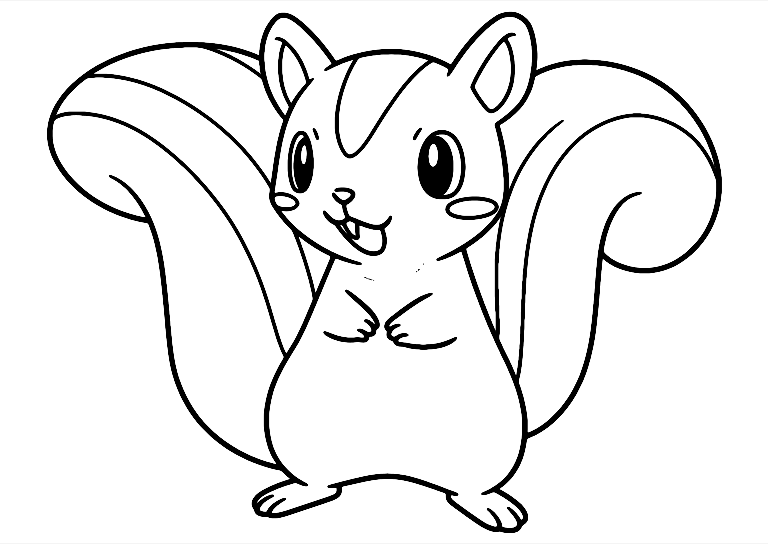 リスのようなポケモン の塗り絵