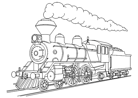 parní vlak Coloring Page