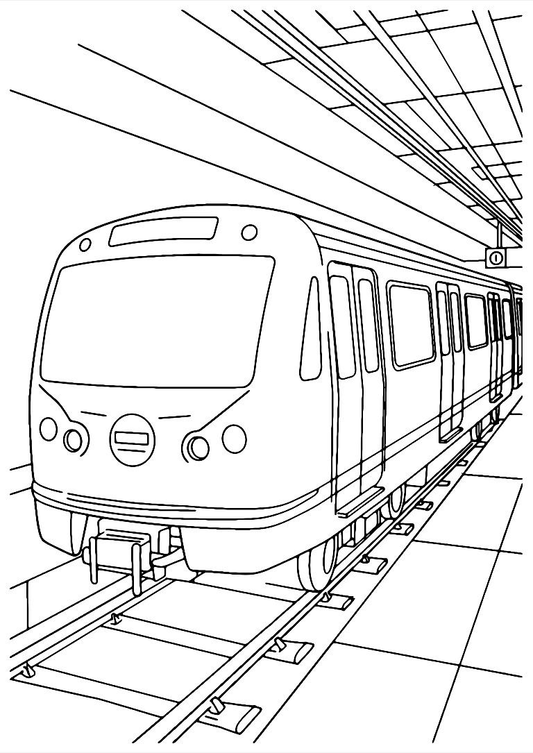 Planșă De Colorat Cu Tren De Metrou