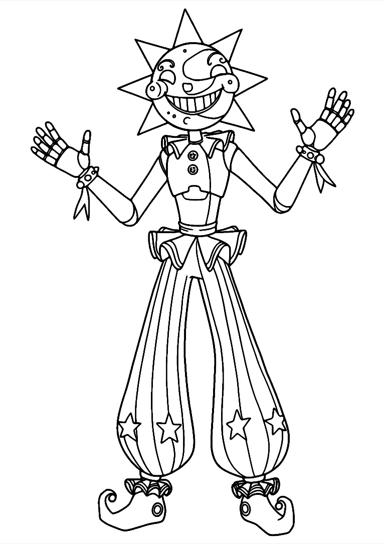 Sundrop Fnaf Coloring Page