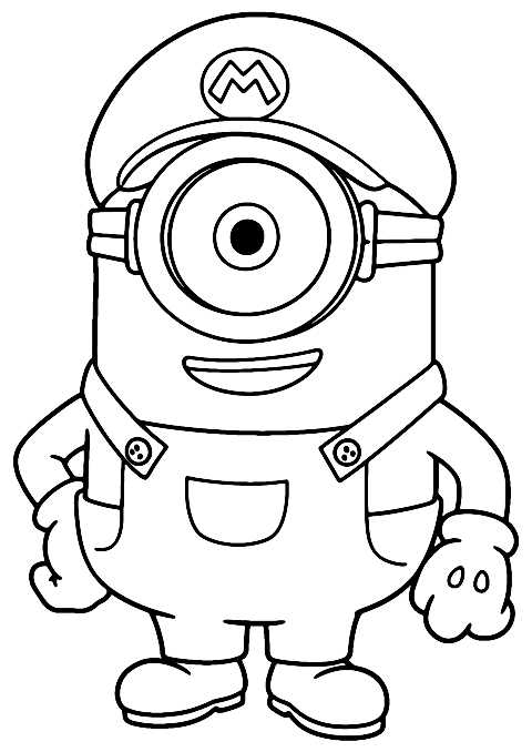 Minion super mario Coloring Page