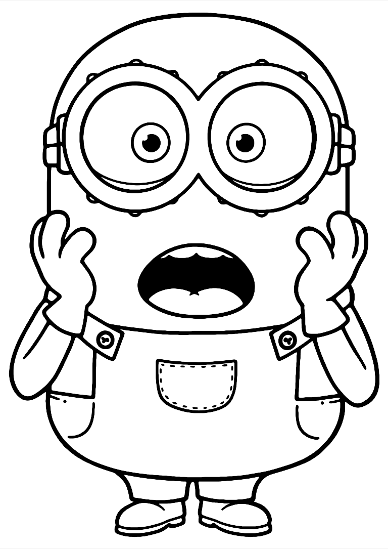 Surprised Minion Coloring Page