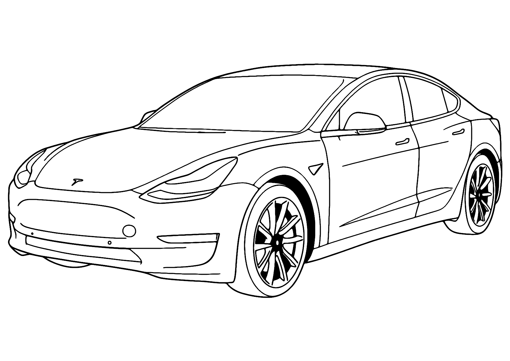 テスラの車 塗り絵