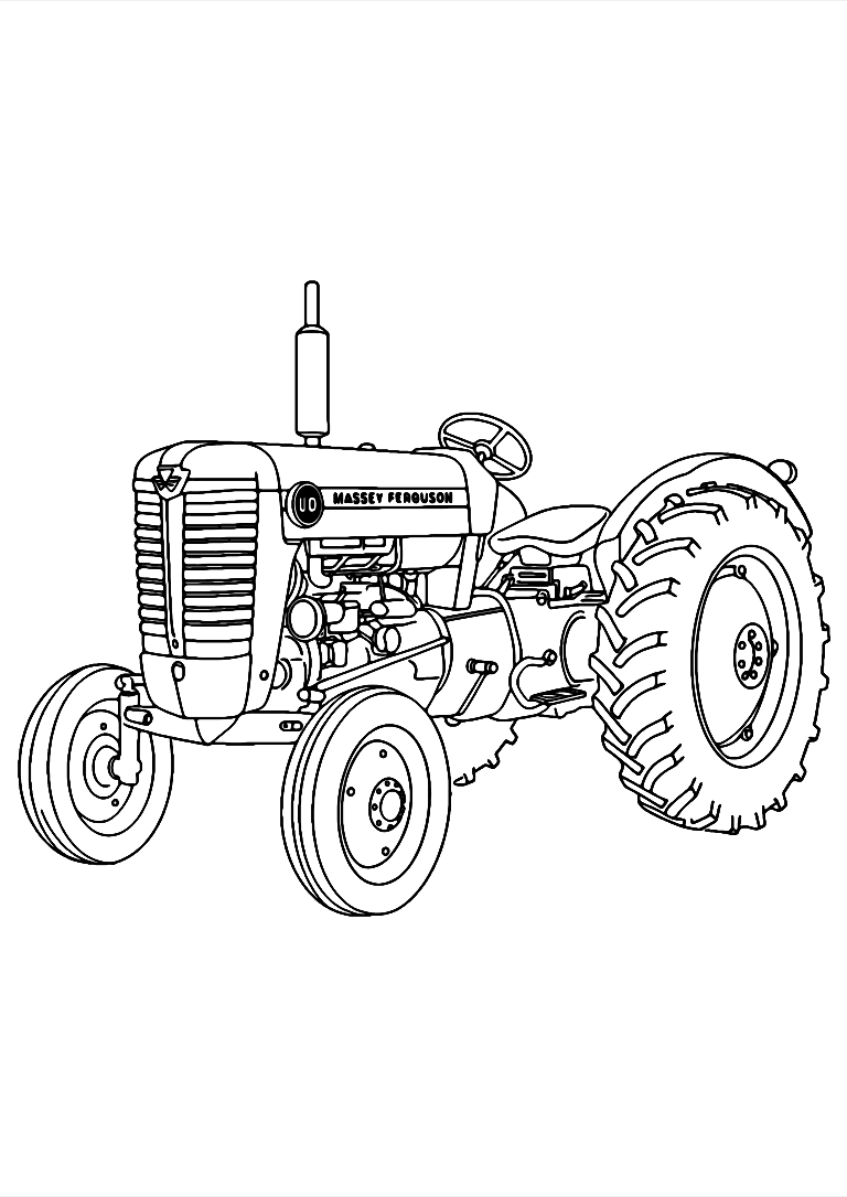 Gambar Mewarnai Traktor Massey Ferguson