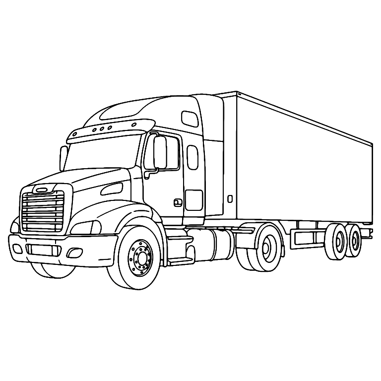 Tractor Trailer Truck Coloring Page