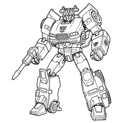 voiture de police transformer Coloring Page