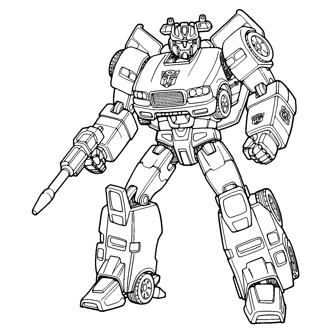 Transformer Police Car Coloring Page