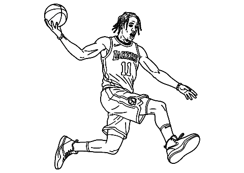 Travis Scott w pozie koszykarskiej Coloring Page