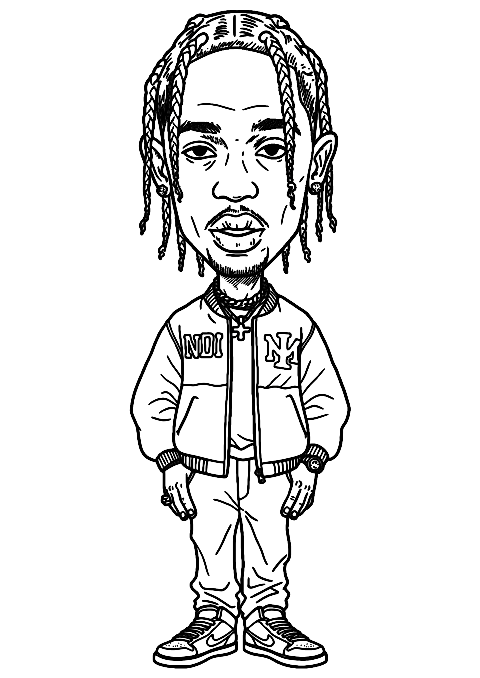 Travis Scott în stil de desene animate