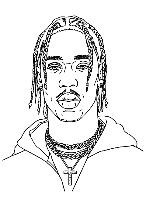 Travis scott face Coloring Page