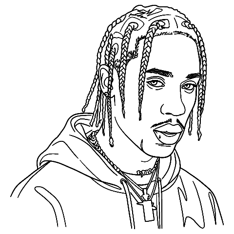 Travis scott portrait Coloring Page