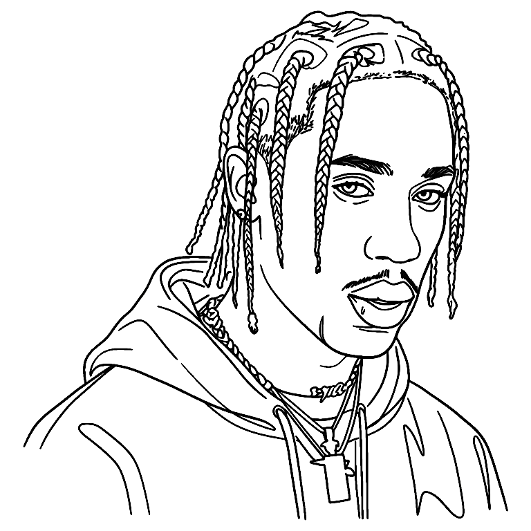 Travis Scott Portrait Coloring Page