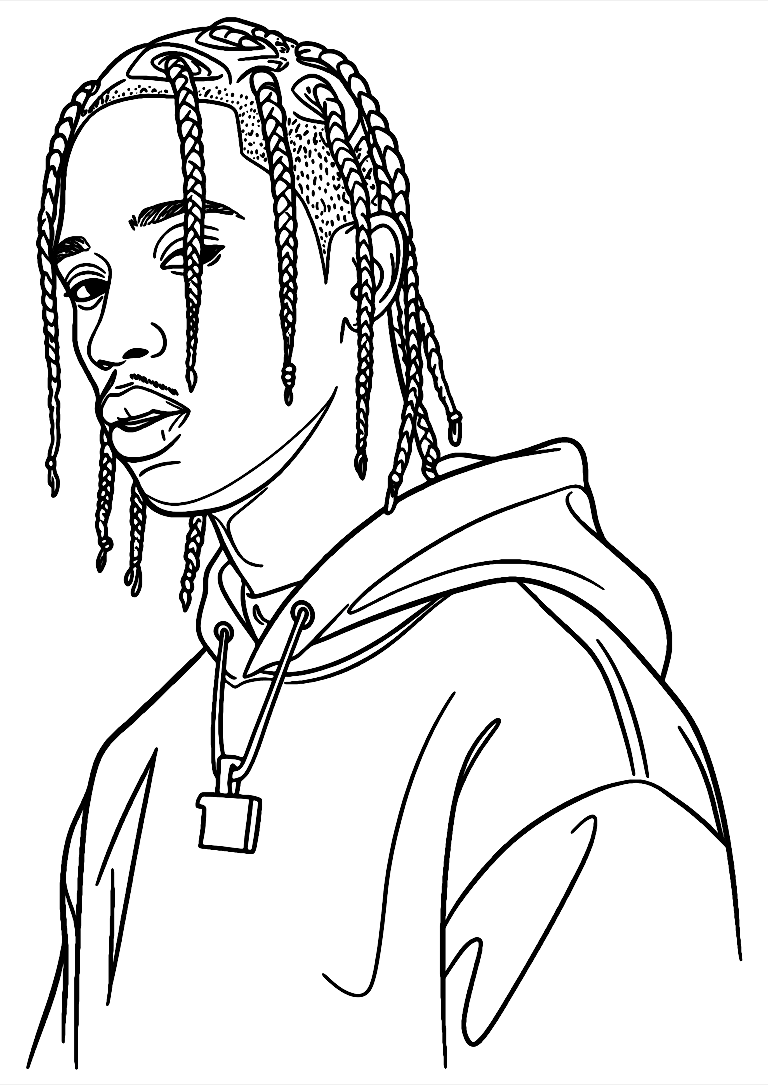 Desenho De Retrato Travis Scott Para Colorir