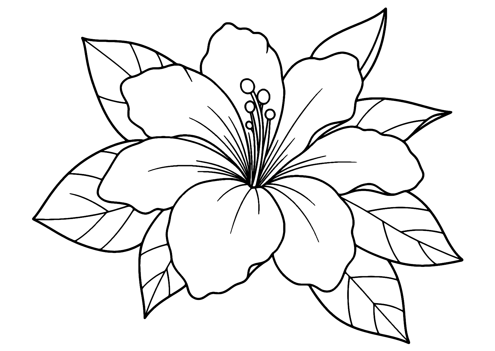 Tropical Flower Coloring Page