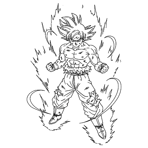 goku ultra insting Coloring Page