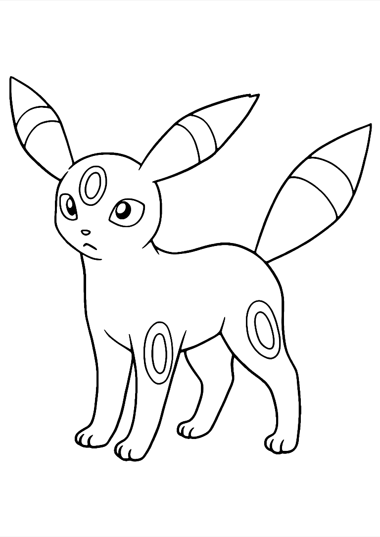 Umbreon Pokemon Farvelægningsside