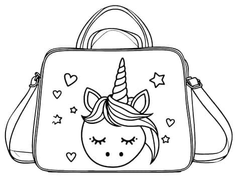 geantă cu unicorn Coloring Page