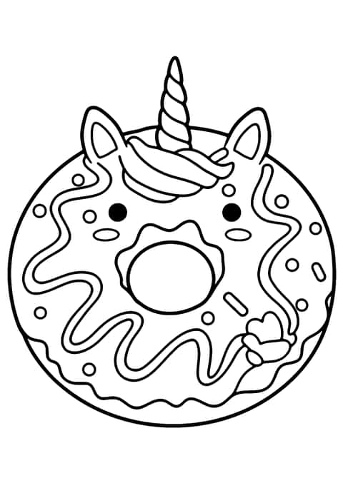 yksisarvisen donitsi Coloring Page