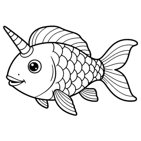 einhorn fisch Coloring Page