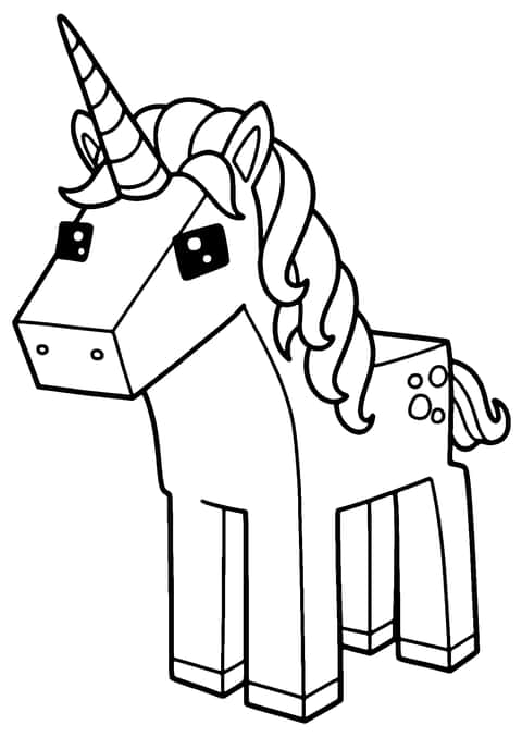 unicorn minecraft Coloring Page