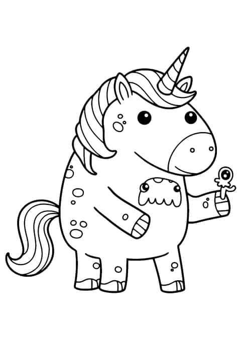 monster unicorn Coloring Page