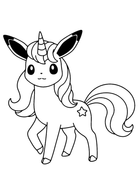 unicorn pokemon Coloring Page