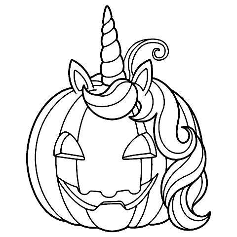 unicorn pumpkin Coloring Page