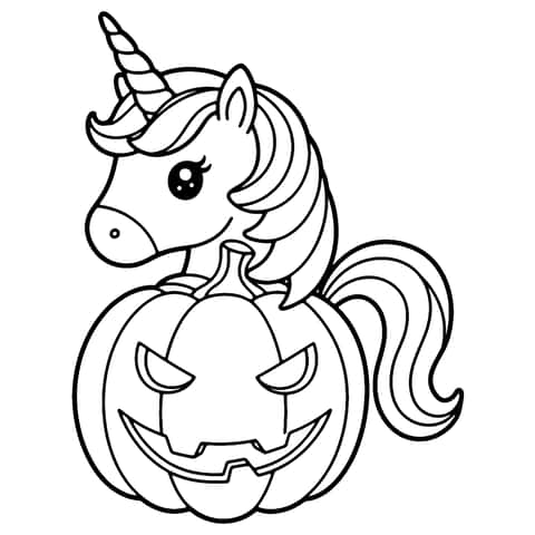 unicornio abobora Coloring Page