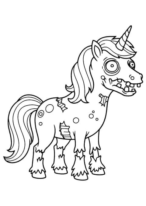 eenhoorn zombie Coloring Page